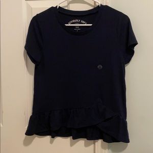 Navy Blue Peplum Top